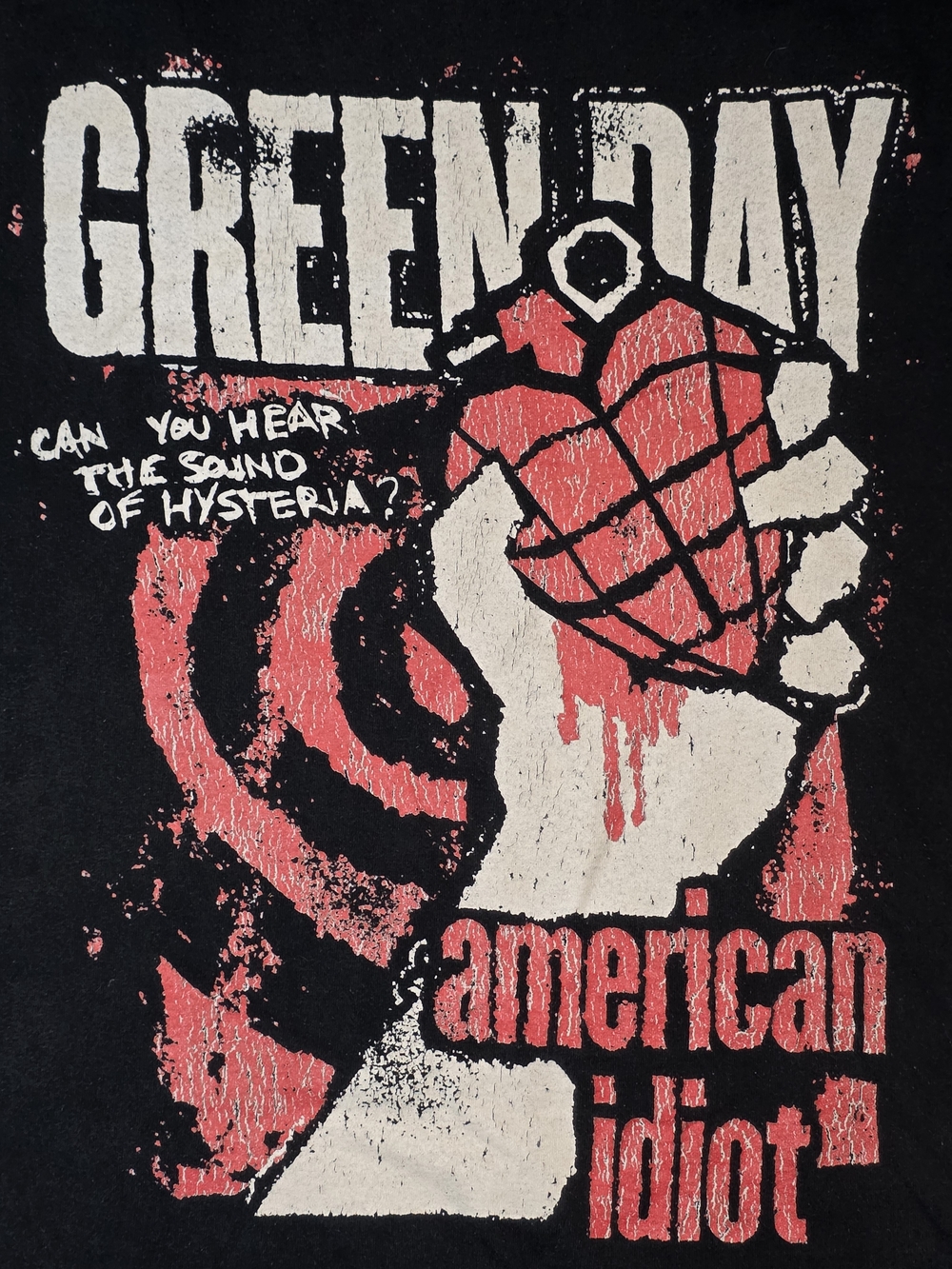 Green Day Unisex American Idiot Hysteria Heart-grenade Graphic Band Tee Sz Md